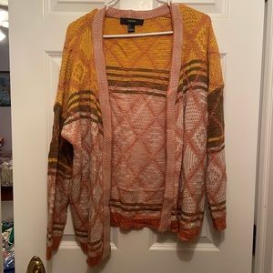 Multicolored fall knit cardigan